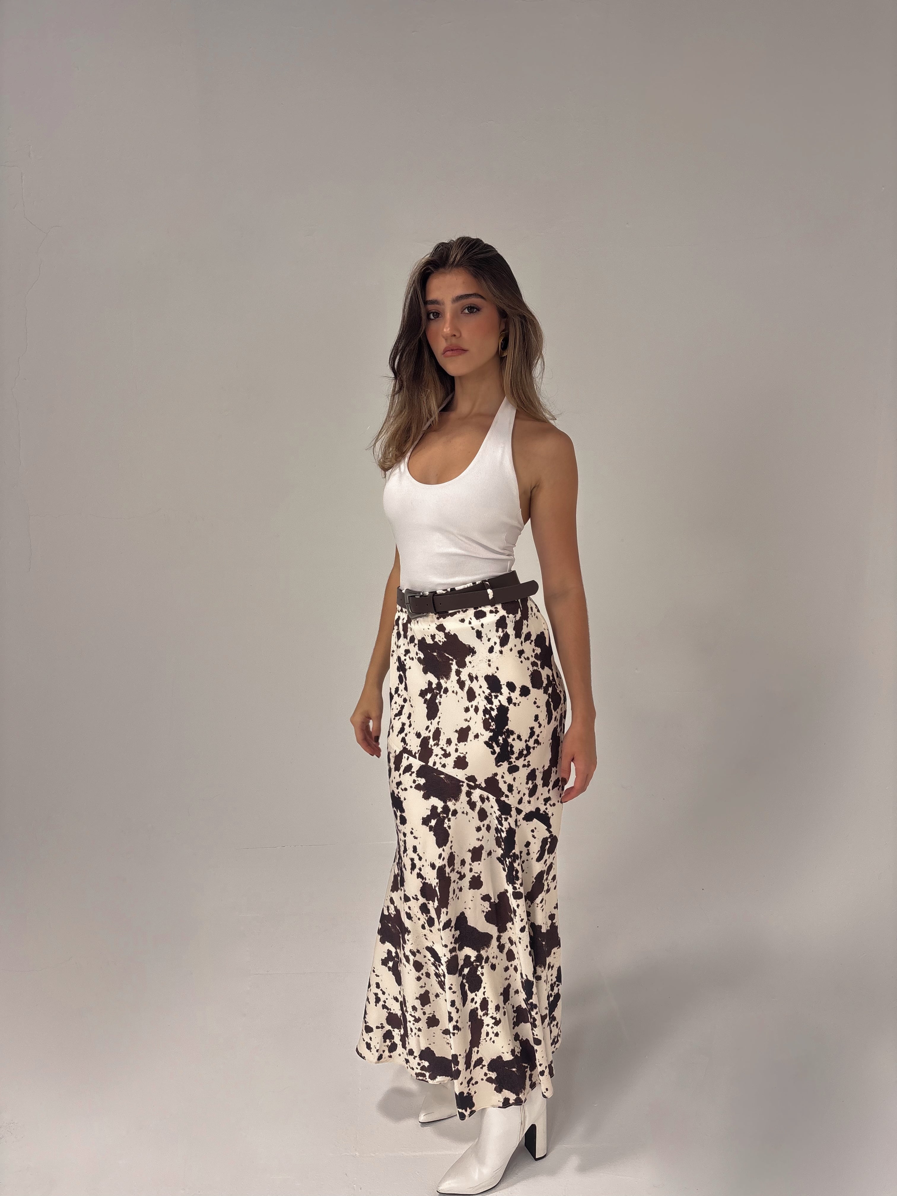 Cow print skirt