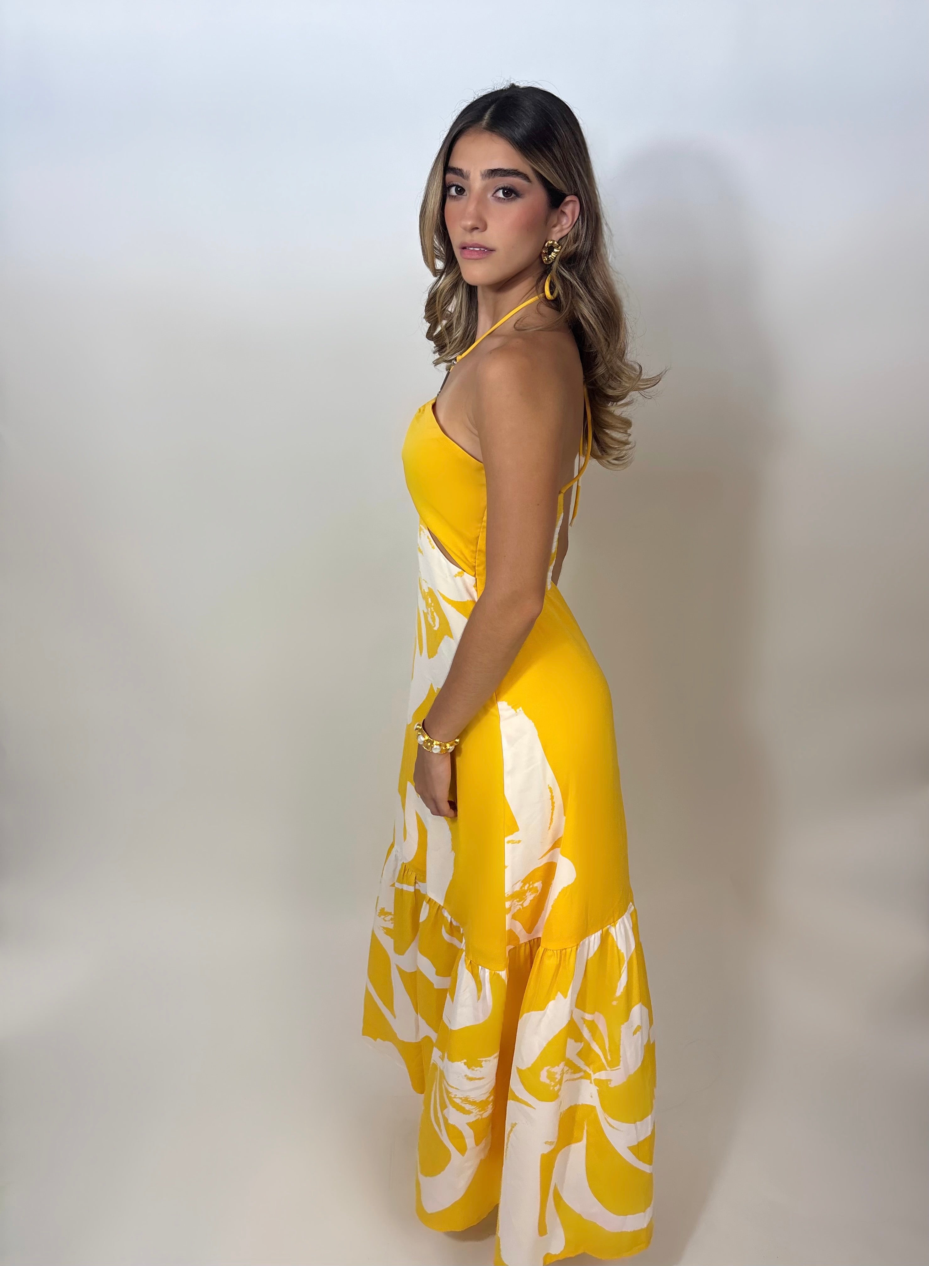 Yellow maxi dress
