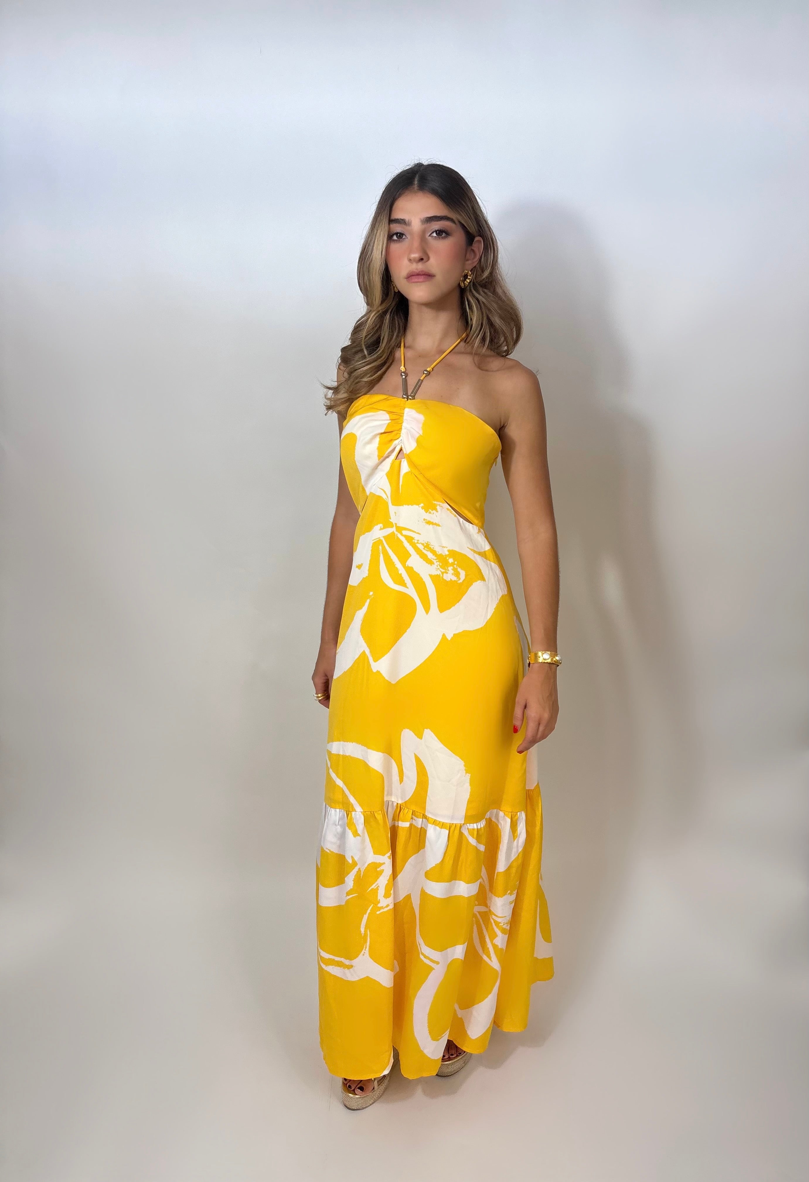 Yellow maxi dress