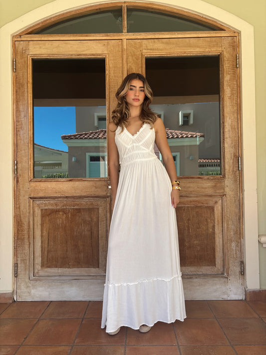 White maxi dress