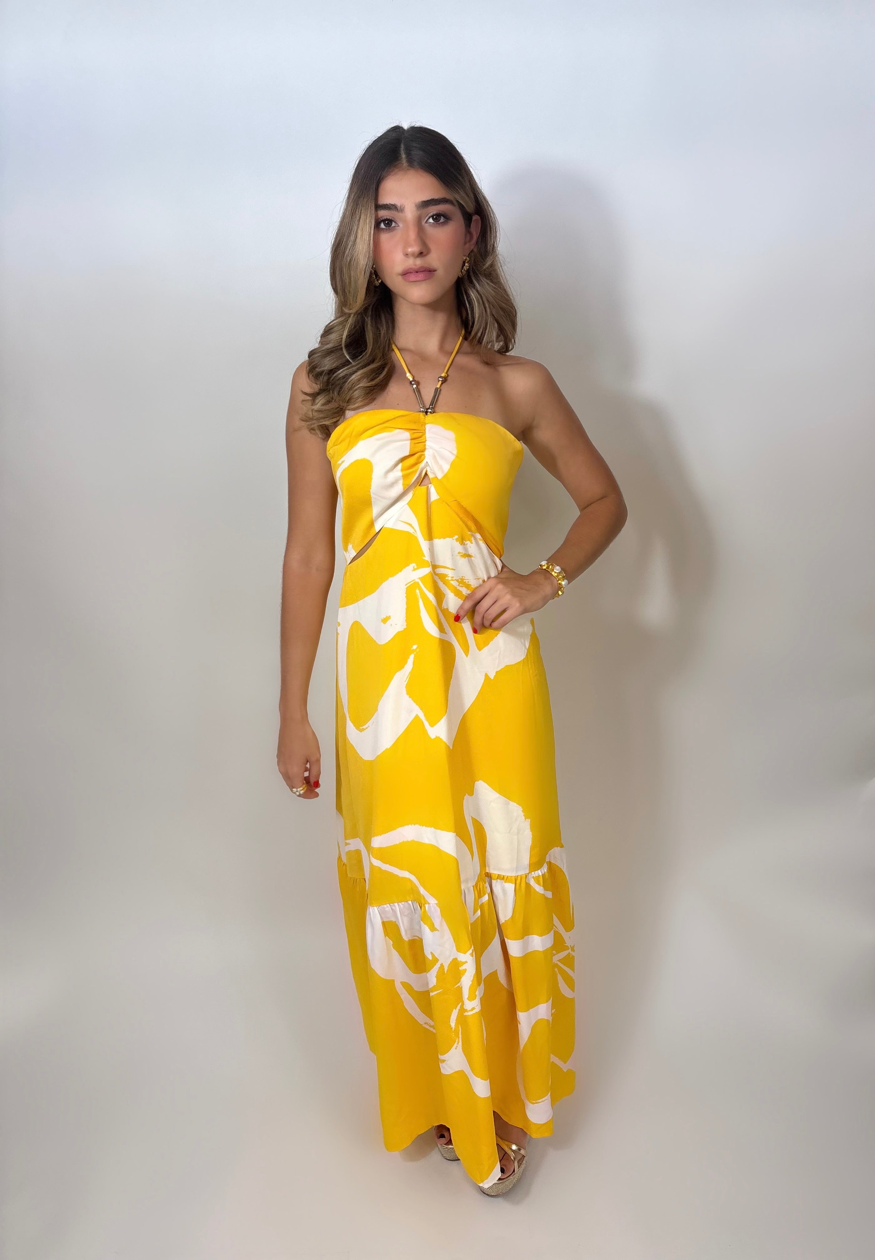 Yellow maxi dress