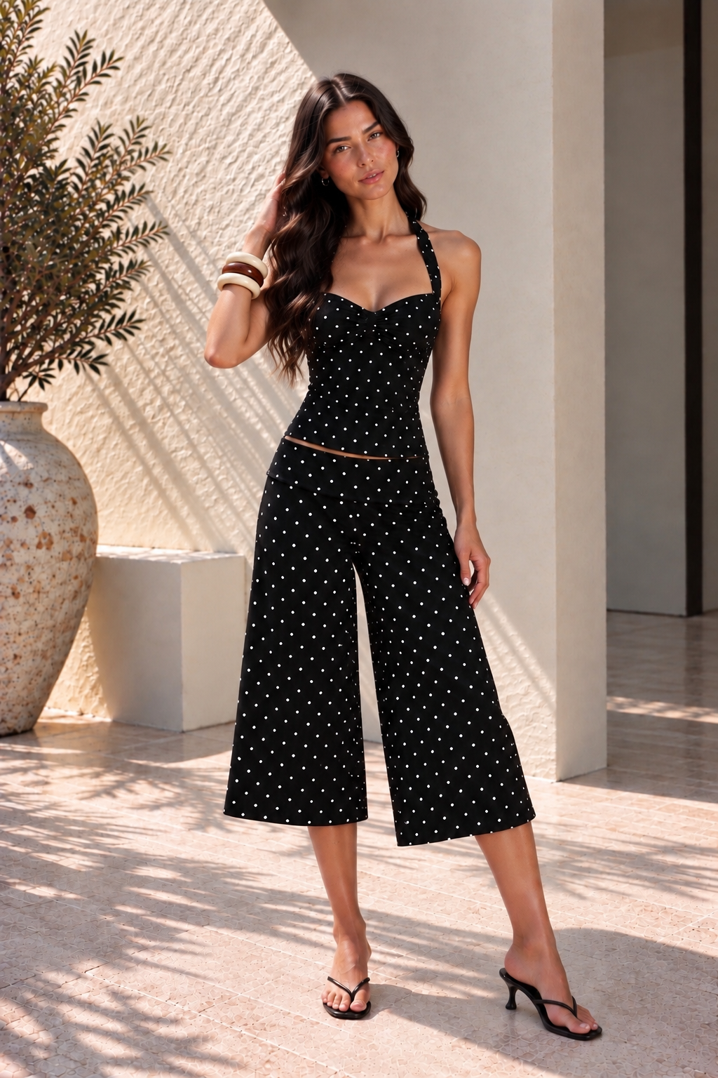 Polka Dot Capri Set