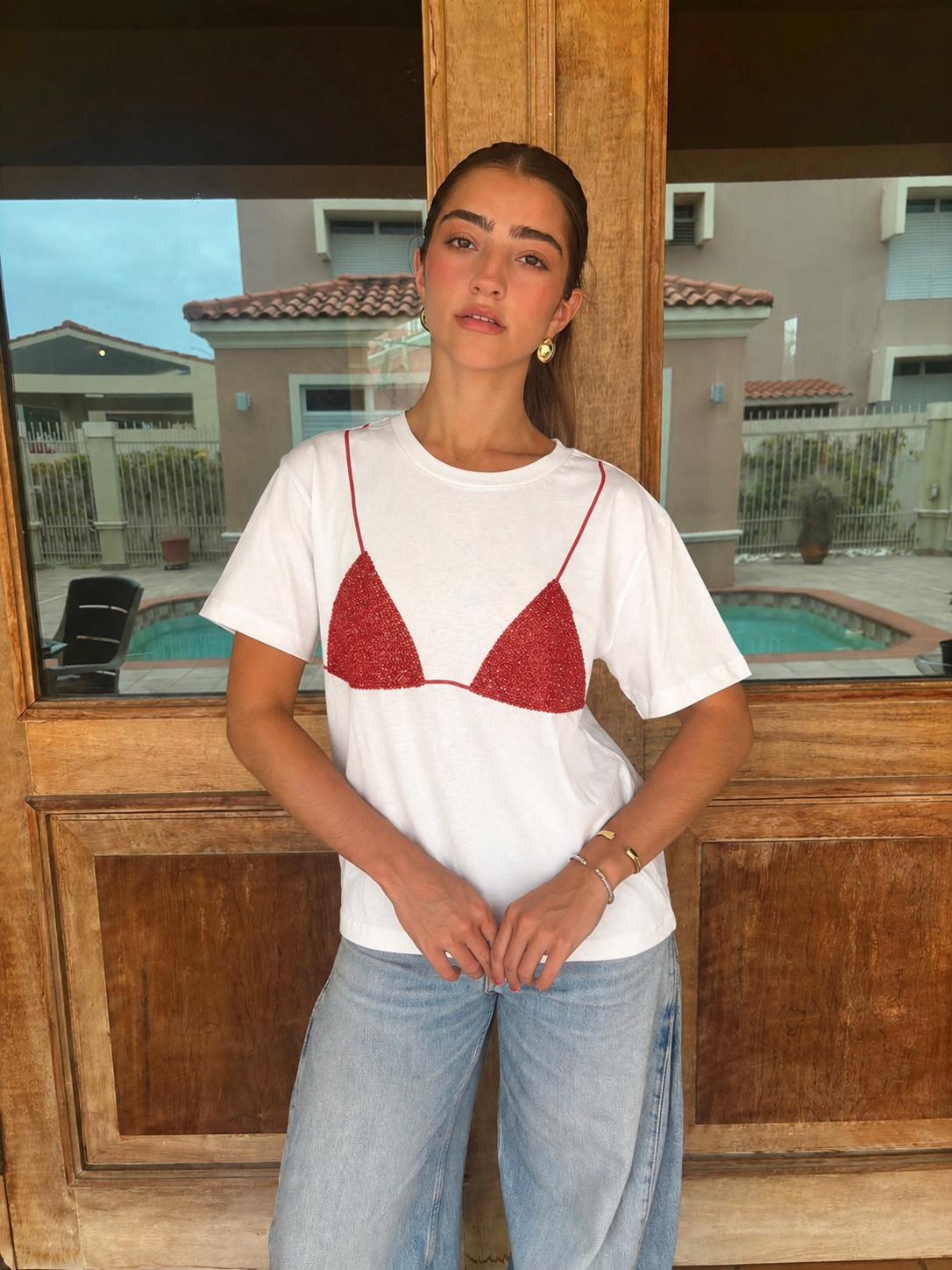 Beaded Bikini Tee