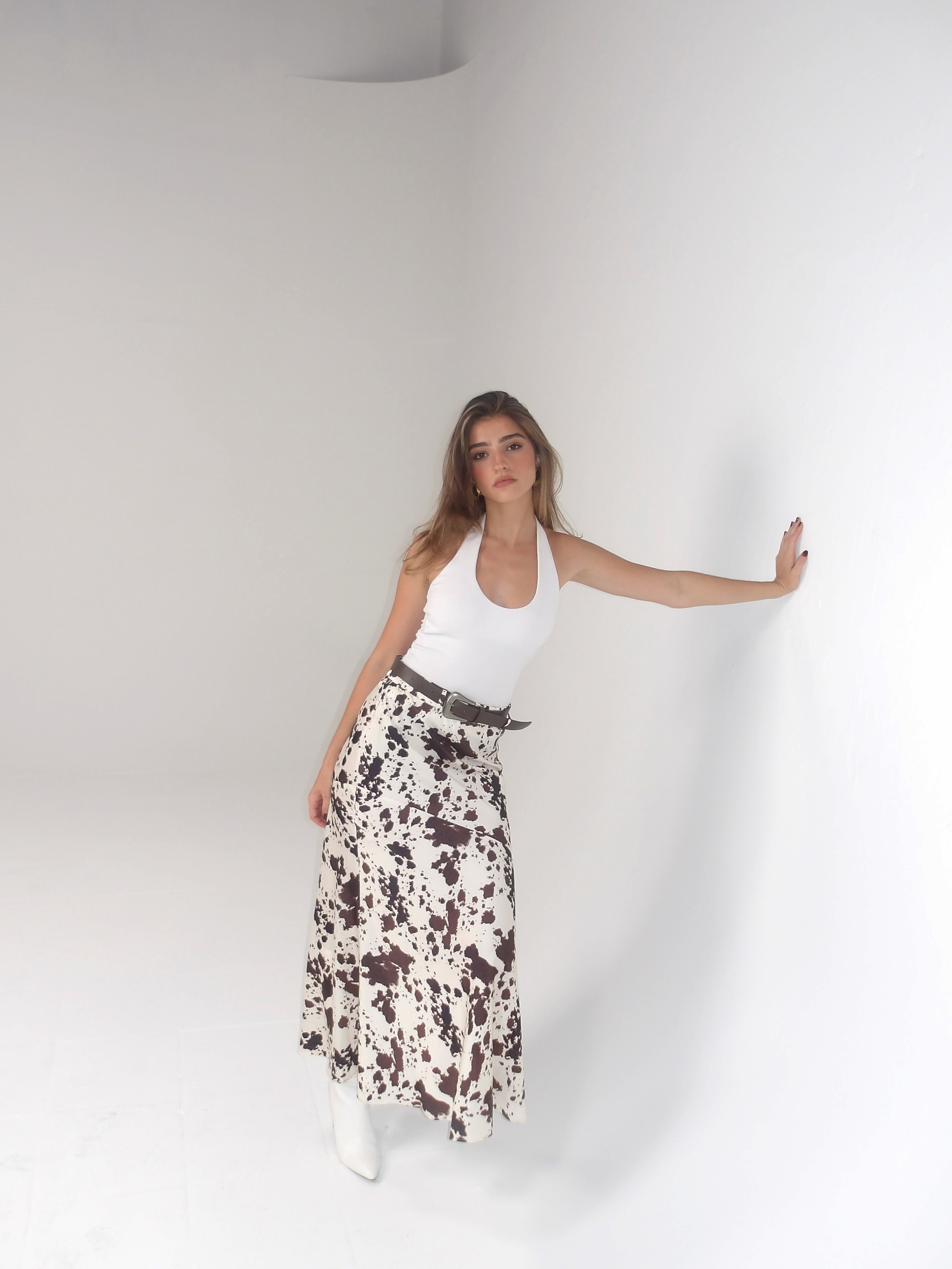 Cow print skirt