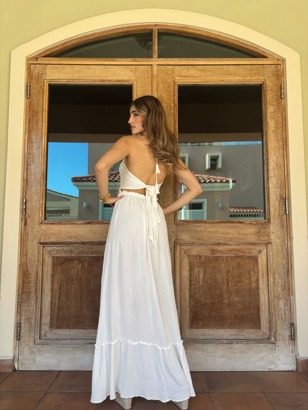 White maxi dress