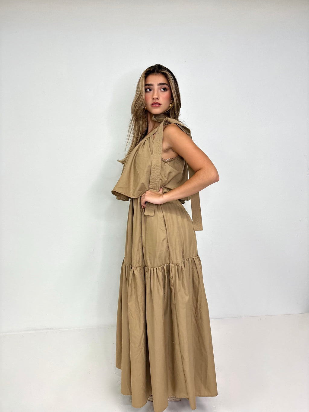 One shoulder maxi dress