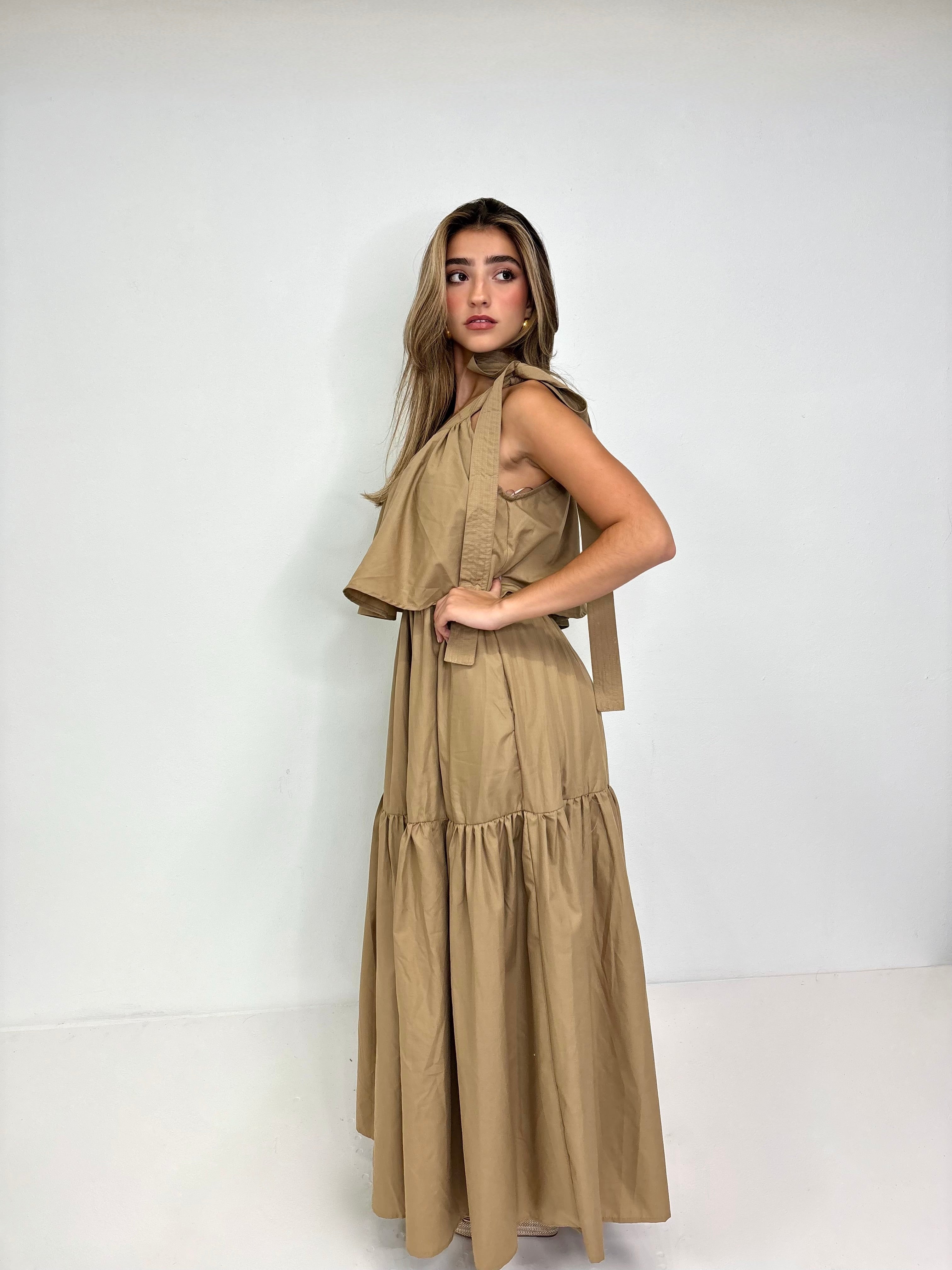 One shoulder maxi dress
