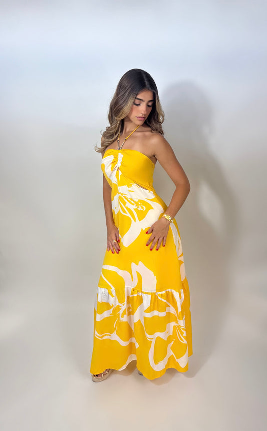 Yellow maxi dress