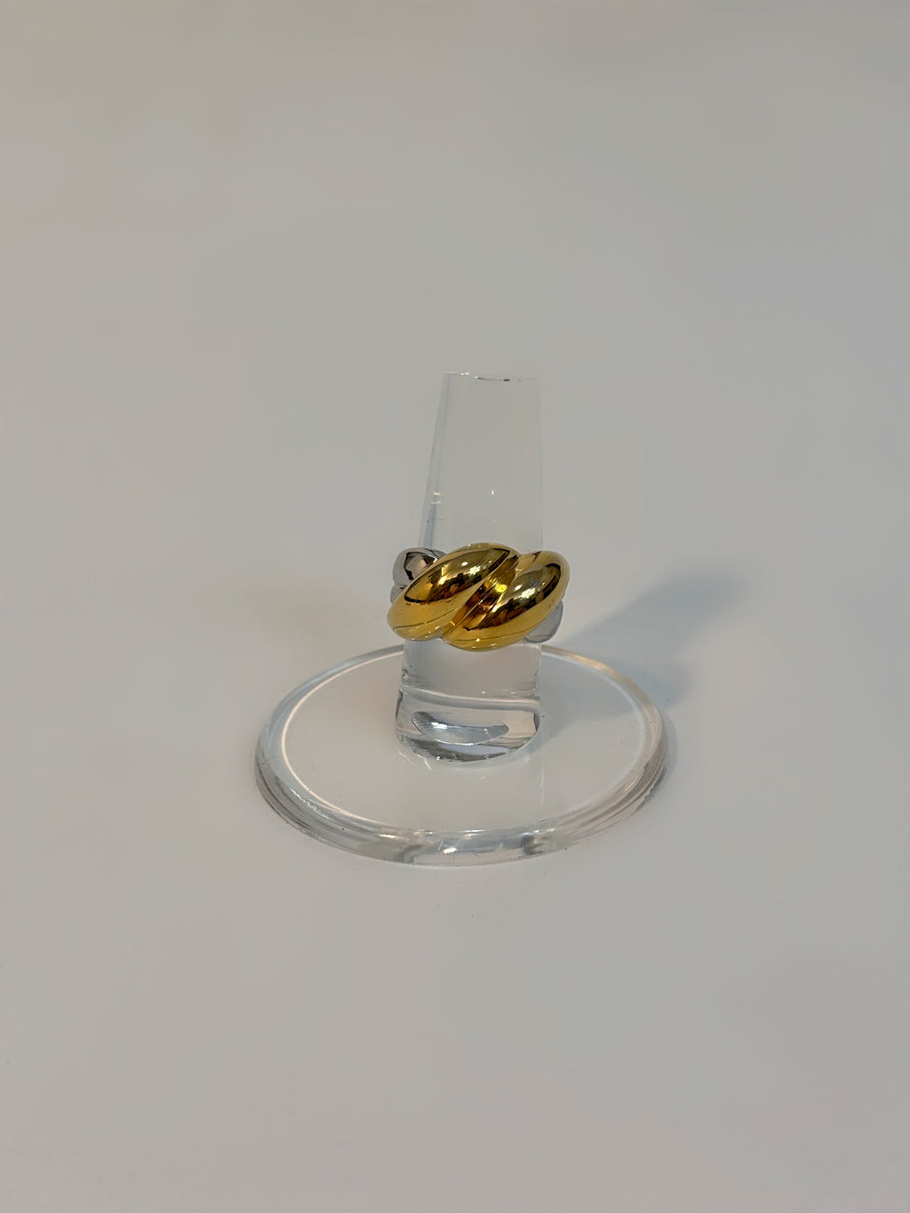 Silver and gold ring