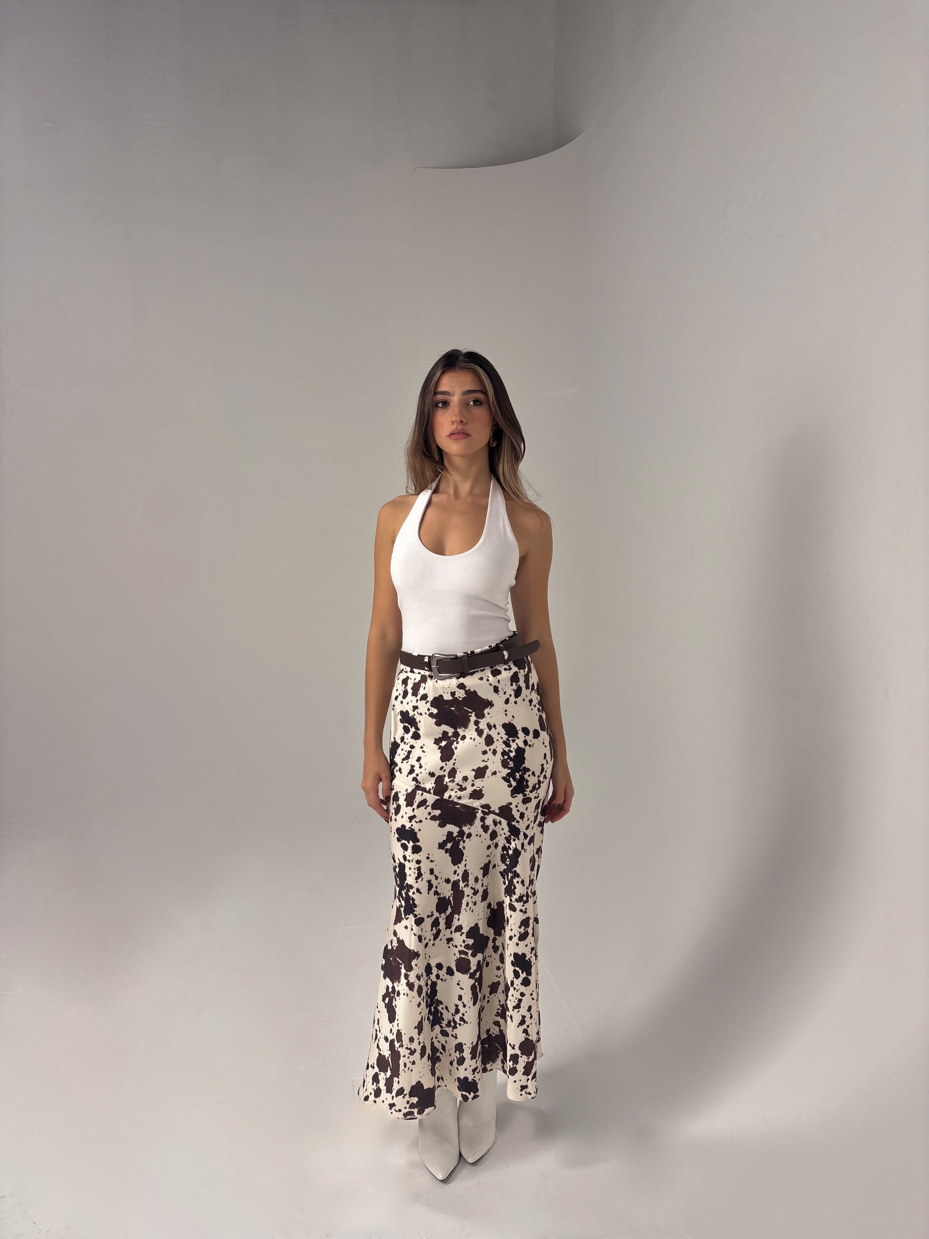 Cow print skirt