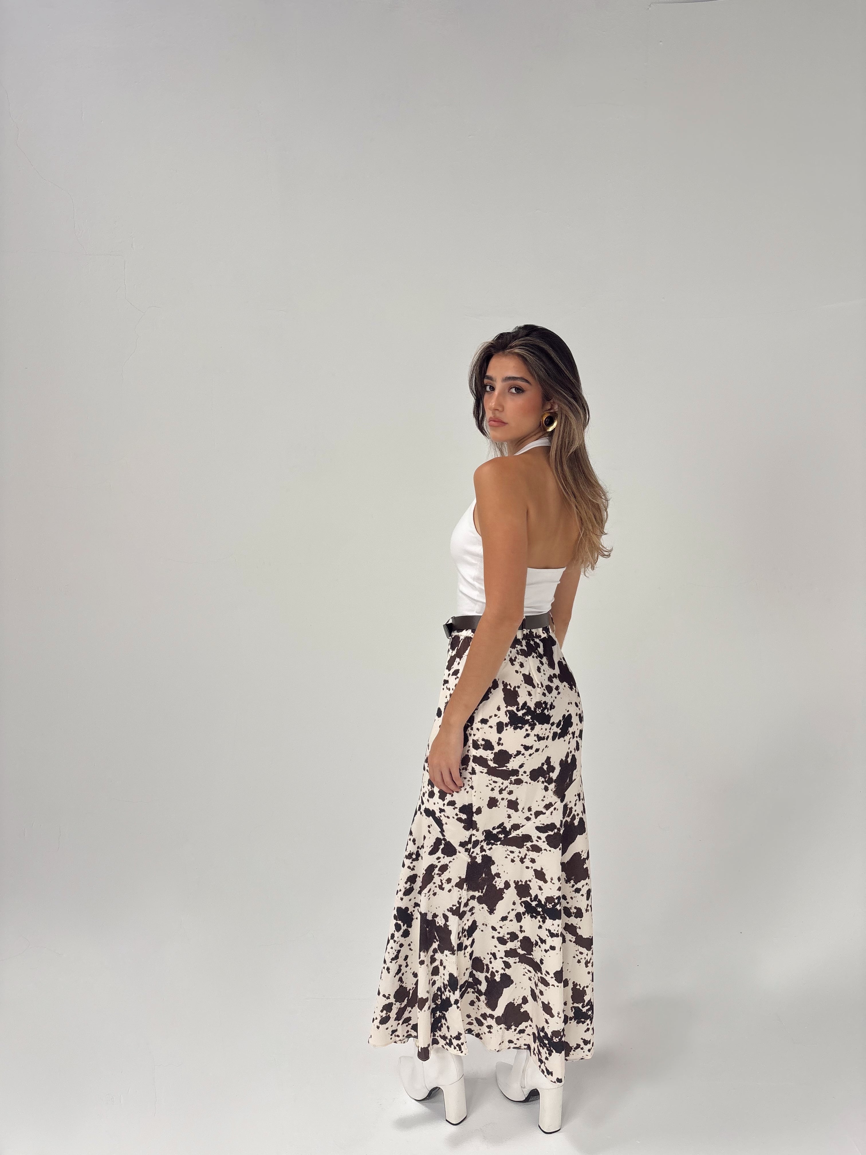 Cow print skirt