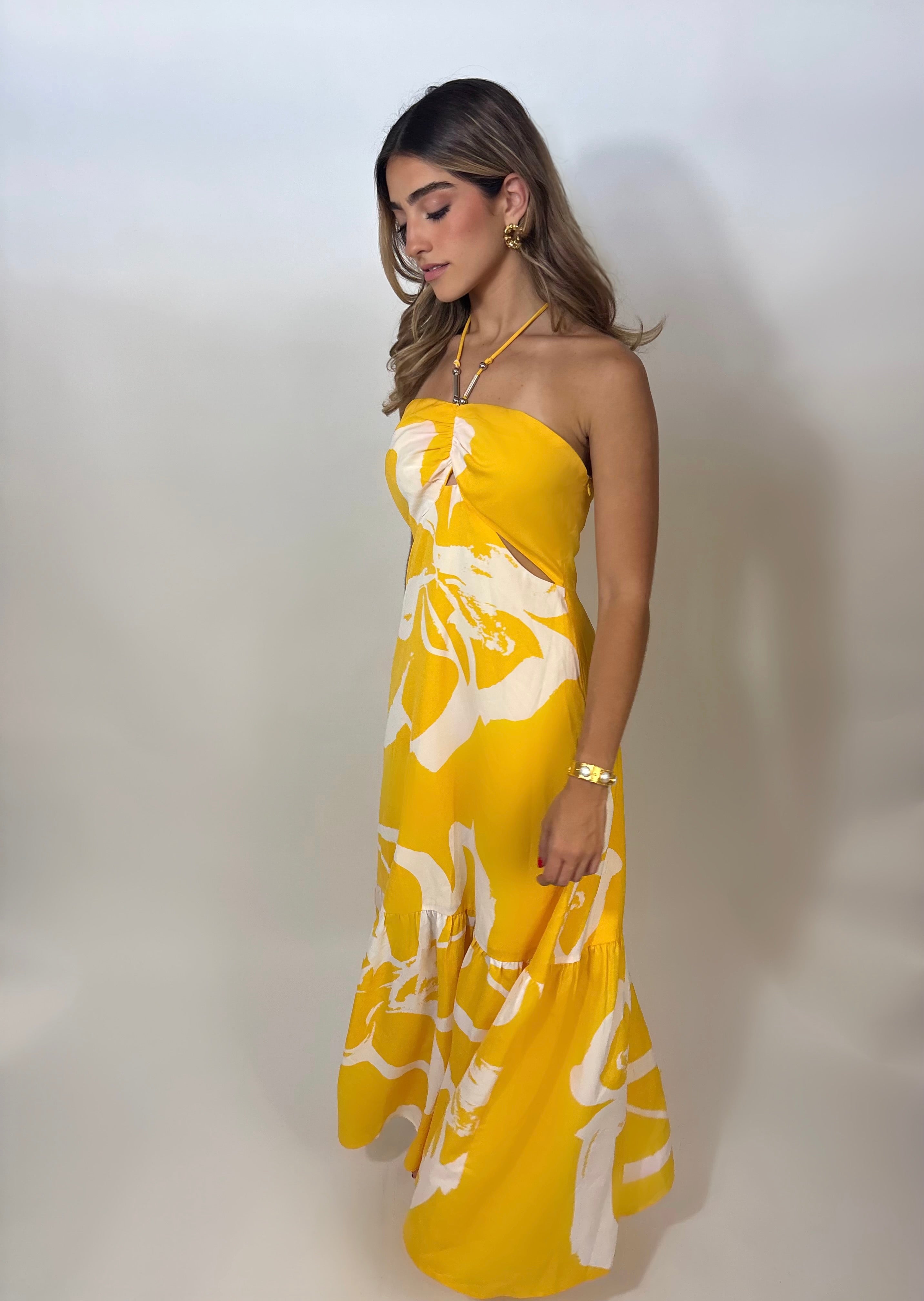 Yellow maxi dress