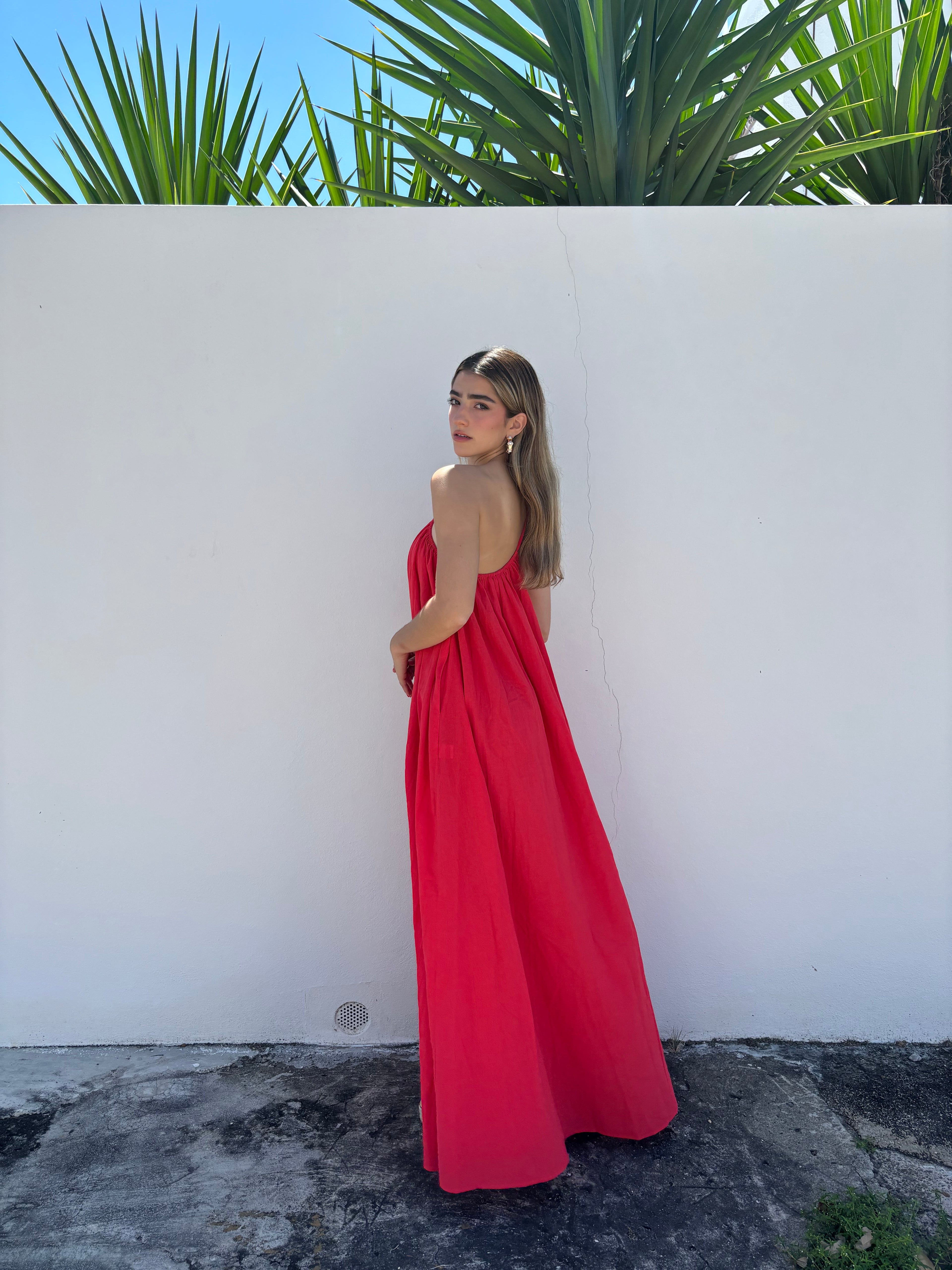 One shoulder maxi dress
